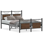 Bed Frame without Mattress Brown Oak 120x200 cm Engineered Wood 4106857