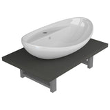 Two Piece Bathroom Furniture Set Ceramic Grey 279333
