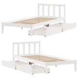 Bed Frame without Mattress White 90x190 cm Single Solid Wood Pine 3301462