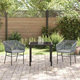 Garden Dining Set 3 pcs Grey Poly rattan 3380932