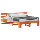 Bed Frame with Headboard Brown 120 x 200 cm Solid Pine Wood 3385693
