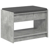 Hall Bench with Cushion Concrete Grey 63 x 38 x 45 cm 891571