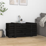 Storage Box Black 91x40.5x42 cm Solid Wood Pine 825002