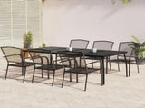 Garden Dining Set Anthracite Steel 200 x 100 x 72 cm Stackable 3187973
