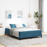 Box Spring Bed with Mattress Dark Blue 140 x 220 cm Fabric 3398795