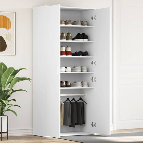 Shoe Cabinet with Door White 80 x 39 x 180 cm Engineered wood 3333866