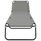 Folding Sun Lounger Folding Grey 188 x 57 x 86.5 cm Polyester 42003143