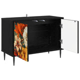 TV Cabinet GENNEP 69 x 33 x 50.5 cm Black Oak Engineered Wood 8007015