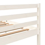 3101284 Bed Frame without Mattress White Solid Wood 140x200 cm