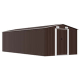 Garden Shed 257x580x181 cm Metal Brown 143355