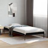 ZNTS Bed Frame Black 90x190 cm Engineered Wood and Metal 845051