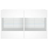 TV Wall Cabinet with LED Lights White 98.5x30x60.5 cm 837106