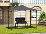 2.5M New Double-Tier BBQ Gazebo Grill Canopy Barbecue Tent Shelter Patio Deck Cover - Grey T3398P318562