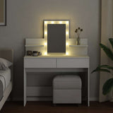 Dressing Table with LED White 100x40x130 cm 848199