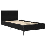Bed Frame with Headboard Black Oak 80 x 200 cm Engineered Wood 8009111