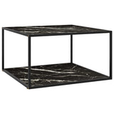 Coffee Table Black with Black Marble Glass 90x90x50 cm 322914