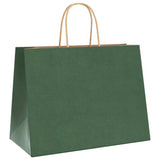 Paper Bags 250 pcs with Handles Green 32x17x25 cm 4101733