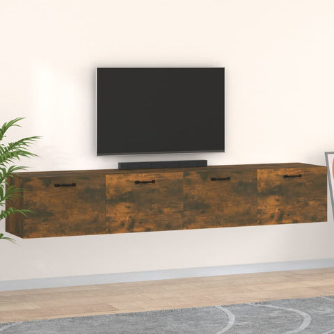 Wall Cabinets 2 pcs Smoked Oak 100x36.5x35 cm Engineered Wood 3115673