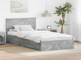 Bed Frame with Drawer Concrete Grey 90 x 200 cm Engineered Wood 3408320