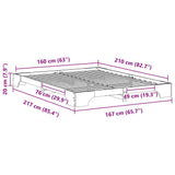 Bed Frame Brown 160 x 210 cm Solid Pine Wood 872902