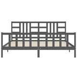 Bed Frame without Mattress Grey 200x200 cm Solid Wood Pine 3191993