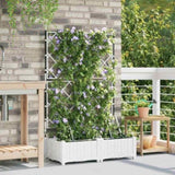 Garden Planter 2 pcs White 80 x 40 x 126 cm Plastic 42002918