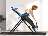 Gravity Inversion Table with Safety Belt Adjustable Hand Stand for Muscle Pain Relief, Blue T3398P425050