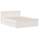 Bed Frame without Mattress with Headboard White 140x200 cm Solid Wood Pine 3308766