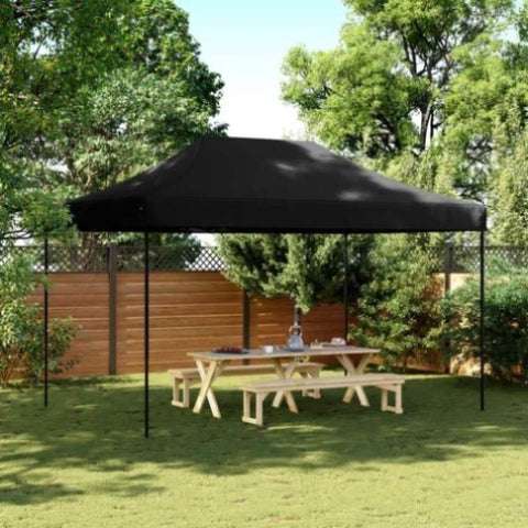 ZNTS Foldable Party Tent Pop-Up Black 440x292x315 cm 4004966