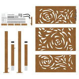 Garden Gate 100x125 cm Weathering Steel Flame Design 4100995