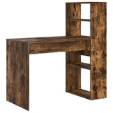 Desk with Shelf Smoked Oak 113 x 54 x 120 cm Engineered Wood 869278