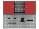 Tool Cabinet Set with Shelf 3 pcs Red Powder-Coated Steel 3321405