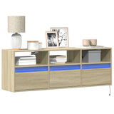 TV Wall Cabinet with LED Lights Sonoma Oak 130x31x45 cm 852343