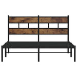 Metal Bed Frame without Mattress Smoked Oak 135x190 cm Double 4017052
