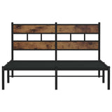 Metal Bed Frame without Mattress Smoked Oak 135x190 cm Double 4017052