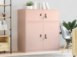 Storage Cabinet 2 pcs Pink 90 x 40 x 130 cm Steel Lockable 3438640