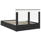 Storage Bed with Headboard Black 150 x 200 cm Engineered Wood 3409539
