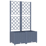 ZNTS Garden Planter with Trellis Dark Grey 80x40x136 cm PP 318251