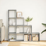 Room Divider Bookcase 4-Tier Concrete Grey 131.5x29x131.5 cm Engineered Wood 857970