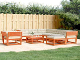 8 Piece Garden Lounge Set with Cushions Wax Brown Solid Wood Pine 3216947
