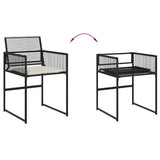 5 Piece Garden Dining Set with Cushions Black Poly Rattan 3295023
