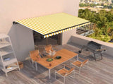 Manual Retractable Awning 450x300 cm Yellow and White 3069118