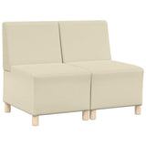 Modular Sofa Unit Armless 2 pcs Cream 55 x 74 x 82 cm 3399768