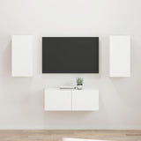 TV Cabinet Set Wall-mounted 2 pcs White Engineered Wood 3408961
