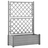 Garden Planter with Trellis 100x43x142 cm PP Stone Grey 317582