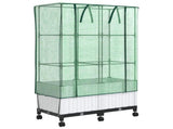 Garden Planter with Greenhouse Cover&Wheels 2 pcs White PP 3422983