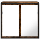 Bathroom Mirror Cabinet Smoked Oak 65x20x60 cm Engineered Wood 849256