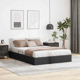 Storage Bed with Mattress Black 140 x 200 cm Faux leather 3369949