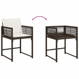 Garden Chairs with Cushions 4 pcs Brown Poly Rattan 365020