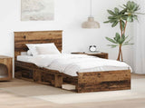 Bed Frame with Headboard Old Wood 75 x 190 cm Solid Pine Wood 3410670